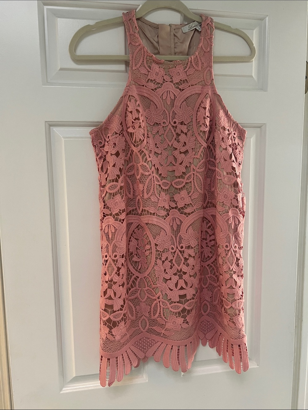 Lovers + Friends Pink Lace Mini Dress